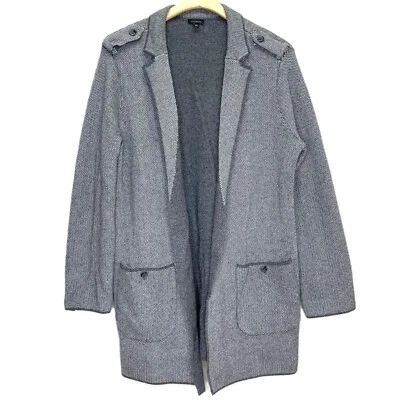 Cárdigan largo Talbots Tweed para mujer L frente abierto mezcla de lana abrigo clásico mínimo Foto 1 de 4