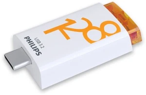 Philips USB Stick 128GB Click Series – Weiß/Orange, Typ-C, USB 3.2 Gen 1 - Bild 1 von 2