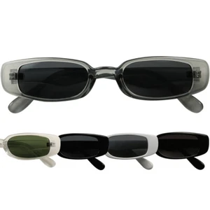 Gafas de sol ShadyVEU rectangulares delgadas marco ancho estilo años 90 pequeñas exageraciones moda UV - Imagen 1 de 14