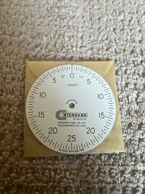 INDICADOR DE DIAL ESTÁNDAR D1-20221-B CALIBRE DE CALIBRE DE PLACA .0005" SOLO REPUESTO Foto 1 de 4