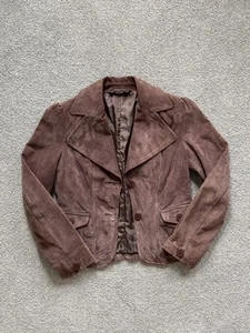 Vintage Dark Brown Suede Lather Jacket - Picture 1 of 9