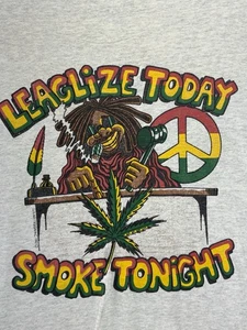 Camiseta De Colección Sun-Art Legalize Today Smoke Tonight Rasta University EE. UU. XXL 90s - Imagen 1 de 24