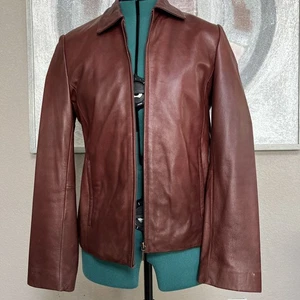 Alegre Donna Damen weinrot echtes Lammfell weiche Lederjacke Größe 8 - Bild 1 von 21