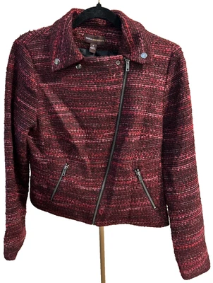 Chaqueta Blazer Mujer Dana Buchanan Texturizada Cremallera Descentrada Talla 6 KA109 Foto 1 de 4