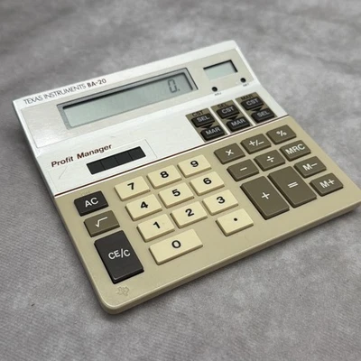 Texas Instruments BA-20 Calculator Profit Manager Tested Working Vtg Solar - Image 1 of 4