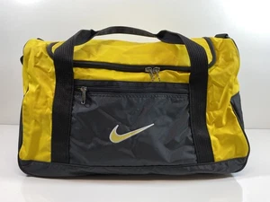 Vintage 90’s Nike Swoosh Yellow & Black 20”x10”x13” Travel Gym Duffle Bag - Picture 1 of 12