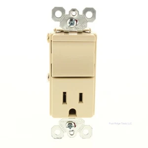 Pass & Seymour TM818-I Ivory Commercial Decorator Switch 5-15R 15A Bulk Outlet - Picture 1 of 5