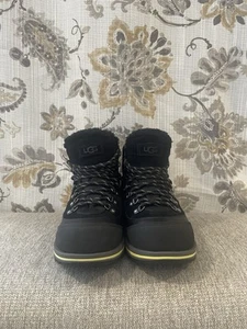 Ugg Brecken Lace Black Winter Boot Waterproof Leather And Suede Women US 7 - Picture 1 of 6