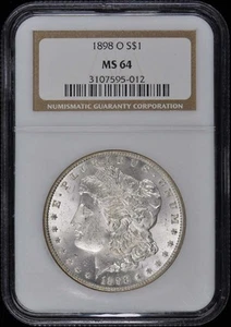 1898-O Morgan Dollar S$1 NGC MS64 - Picture 1 of 2
