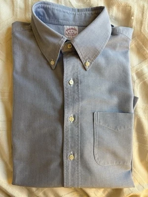 De colección Hecho en EE. UU. Brooks Brothers Oxford Tela Abotonada 18 x 36 Azul Foto 1 de 4