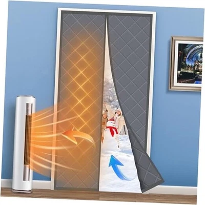  Cortina de puerta magnética con aislamiento térmico, se adapta al tamaño de puerta 32" x 80", centro  Foto 1 de 4