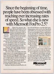 Microsoft Vintage 3 Page Print Ad 1993 FoxPro 2.5 Access Database Software - Picture 1 of 3