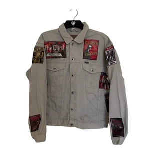 The Clash Jeansjacke Herren Medium Beige Battle Jacket Baumwolle Trucker Rock - Bild 1 von 21