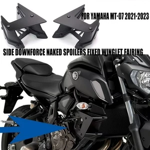 SIDE DOWNFORCE NAKED SPOILERS FIXED WINGLET  FAIRING FOR YAMAHA MT-07 2021-2023 - Picture 1 of 5