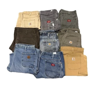 Lot of 9 Mens Dickies Carhartt Carpenter Canvas Work Pants Oct15-2 - Picture 1 of 19