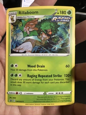 Rillaboom COSMOS HOLO Black Star Promo card SWSH277 Sword & Shield 2023 NM - Image 1 of 3