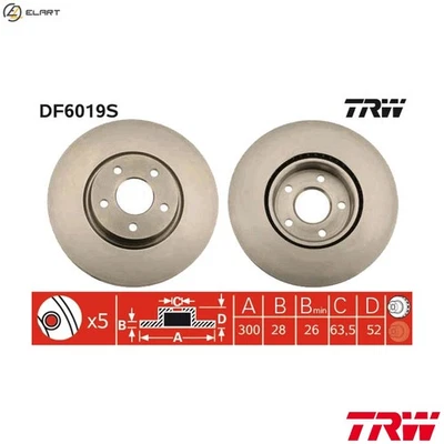 2x BRAKE DISC DF6019S FOR FORD AUSTRALIA FS 2.0L 4cyl TELSTARKNBA/Q4BA 2.2L 4cyl - Image 1 of 4