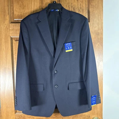 APT 9 Men's Navy Blue Blazer Jacket – Premier Flex Fit, Size 42R NEW - Image 1 of 4
