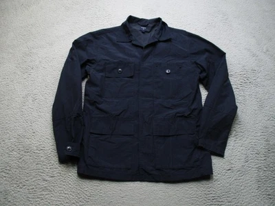 J Crew куртка мужская маленький темно-синий хлопок нейлона общего назначения Chore рубашка карманы - Изображение 1 из 4