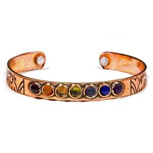 Bracelet cuivre magnétique des 7 Chakras avec pierres naturelles bracelets