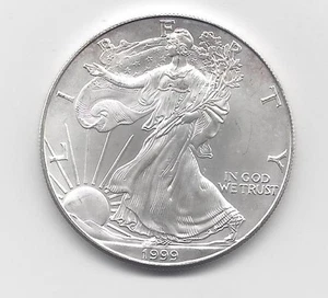 1999 - 1 oz American Silver Eagle Coin - One Troy oz .999 Bullion - Picture 1 of 4