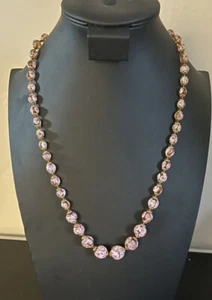 "Collar de cuentas graduadas atribuido a Murano Moretti Millefiori 26"" J227 de colección" - Imagen 1 de 7