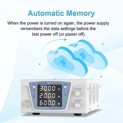30V 20A 600W Lab Test Adjustable Variable Voltage DC Power Supply Bench Source - Image 1 of 4