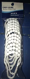 NEU Maytex Kunststoff Easy Glide Rolle Duschvorhang Ringe in Weiß Set/12 - Bild 1 von 3
