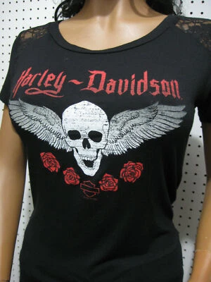 Camisa Top de Encaje Pequeña Nueva con Etiquetas para Mujer Harley Davidson *HD Edge of Glory* Foto 1 de 4