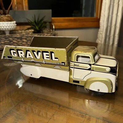 Camión de reparto de volteo de arena y grava MARX muy bonito - litografía de hojalata - EE. UU. 1960 Foto 1 de 4