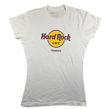 Hard Rock Cafe Tenerife T Shirt Size M White Womens Cotton Graphic Crew Tee