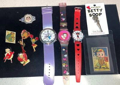 Vintage Betty Boop Lapel Pins Lot And Watch Lot & More - Image 1 of 4