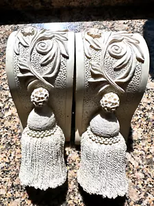 Paar Creme Weiß Wandleuchter Vorhang Gardine Swag Corbel Rod Halter - Bild 1 von 5