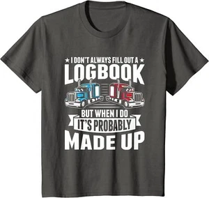Funny Trucker Logbook Truck Driving Tractor Trailer Youth Unisex T-shirt - Picture 1 of 4