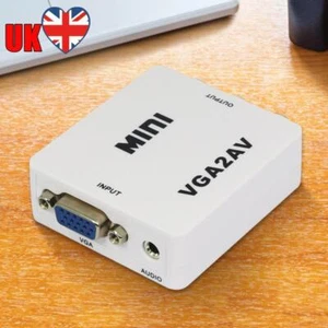 1080P VGA To RCA Adapter with 3.5mm Audio Support PAL NTSC for PC TV Set Top Box - Afbeelding 1 van 5