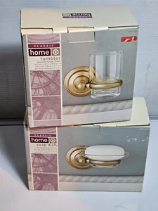 Classic Home Becher und Seifenschale Gebürstetes Messing Finish Set. - Bild 1 von 8