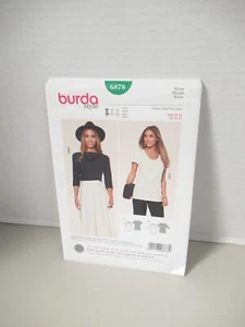 BURDA Pattern - Misses'/Women's Semi-Fitted Blouse SZ 10TO 20 #6878 - Uncut - Picture 1 of 5