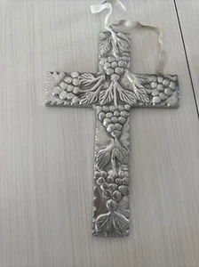 Cross/Crucifix Pewter Silver Metal Religious Wall Hanging Home Decor Heavy - Picture 1 of 4