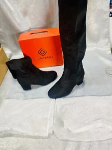 Ausgezeichnete DREAM PAIRS kniehohe Damenstiefel schwarz 21"" durchgehender Reißverschluss Größe 9 einmal getragen - Bild 1 von 9