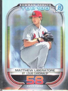 2021 Bowman #BTP-58 Matthew Liberatore Bowman Scouts Top 100 St. Louis Cardinals - Picture 1 of 2