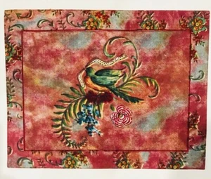 Juego de 4 manteles individuales pájaro floral tie dye 14" x 18" Grandmillennial, corolful - Imagen 1 de 2