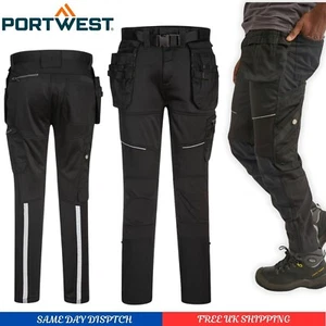 PORTWEST KX3 Slim fit Holster Jogger Trousers Knee-Pad Pockets Work Pants KX343 - Picture 1 of 12