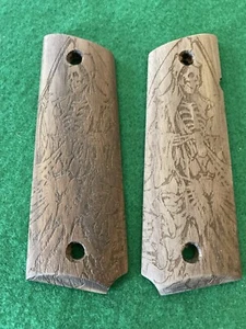 1911 Wood Grips - Grim Reaper  - Picture 1 of 2