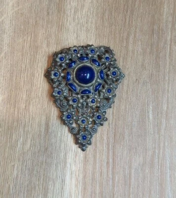 De Colección Art Deco Pequeño Nemo L/N Lapislázuli Azul Vestido Clip Olla Metal Filagree  Foto 1 de 4