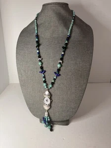 Southwest Traditions Watch Sterling Silver Beads Turquoise necklace bear fetish - Picture 1 of 7