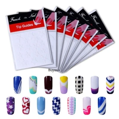 Nail Tip Guides Stickers French Manicure Nail Art Stencils Acrylic Gel Polish