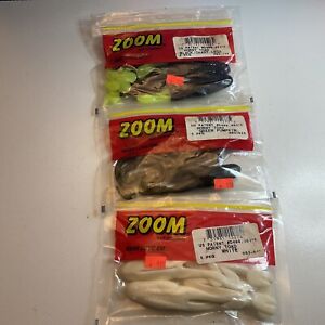 ZOOM BAIT CO. FRESHWATER BASS LURES 4” HORNY TOAD LURES LOT OF 3 PACKS 5 COUNT