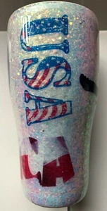 Vaso MERICA 30 OZ ~ Doble Pared ~ Acero Inoxidable ~ EE. UU., Águila ~ Taza Personalizada - Imagen 1 de 10