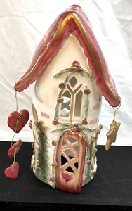 Crazy Mountain Ceramic Holiday Cottage House Cottage Candle Tea Lights 11.5"Tall - Picture 1 of 15