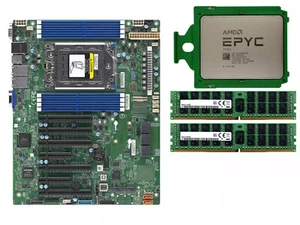 Supermicro H12SSL-i MB + AMD EPYC 7282 CPU 16 Cores 2,8GHz + 2x 32GB 3200MHz Ram - Afbeelding 1 van 5